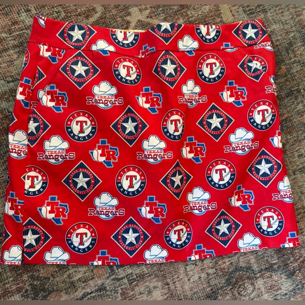 SOLD! NEW! Loudmouth Golf skort Texas Rangers Pattern